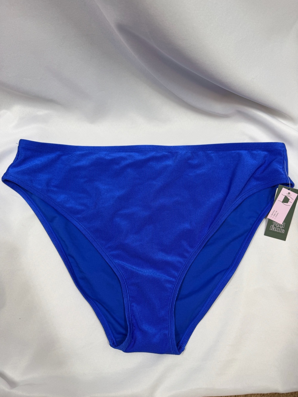 NWT Wild Fable | Mid Rise Cheeky Blue Ribbed Swim Bottoms Women's Size 2X 20-22